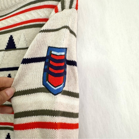 Cat & Jack Boys Beige Orange Long Sleeve Button Up Patterned Sweater Cardigan - Picture 7 of 10